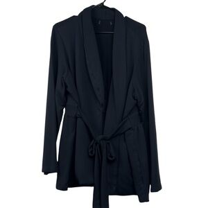 Black Modal Fleece Sweater Cardigan One Size